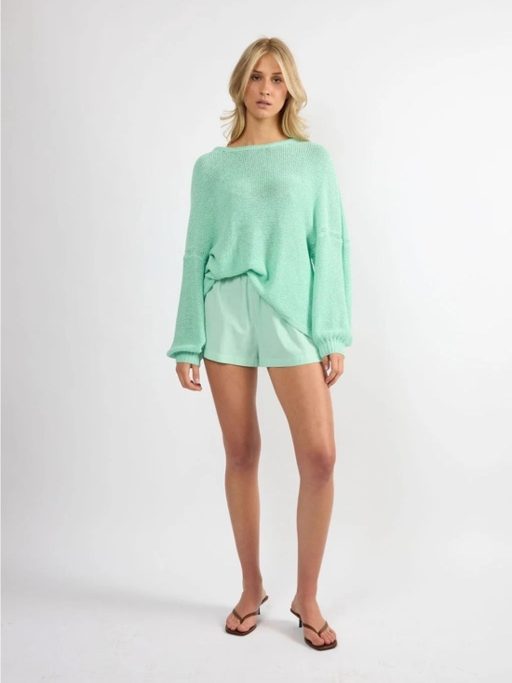 Viens Avec Moi Relaxed Light Summer Sweater One Size